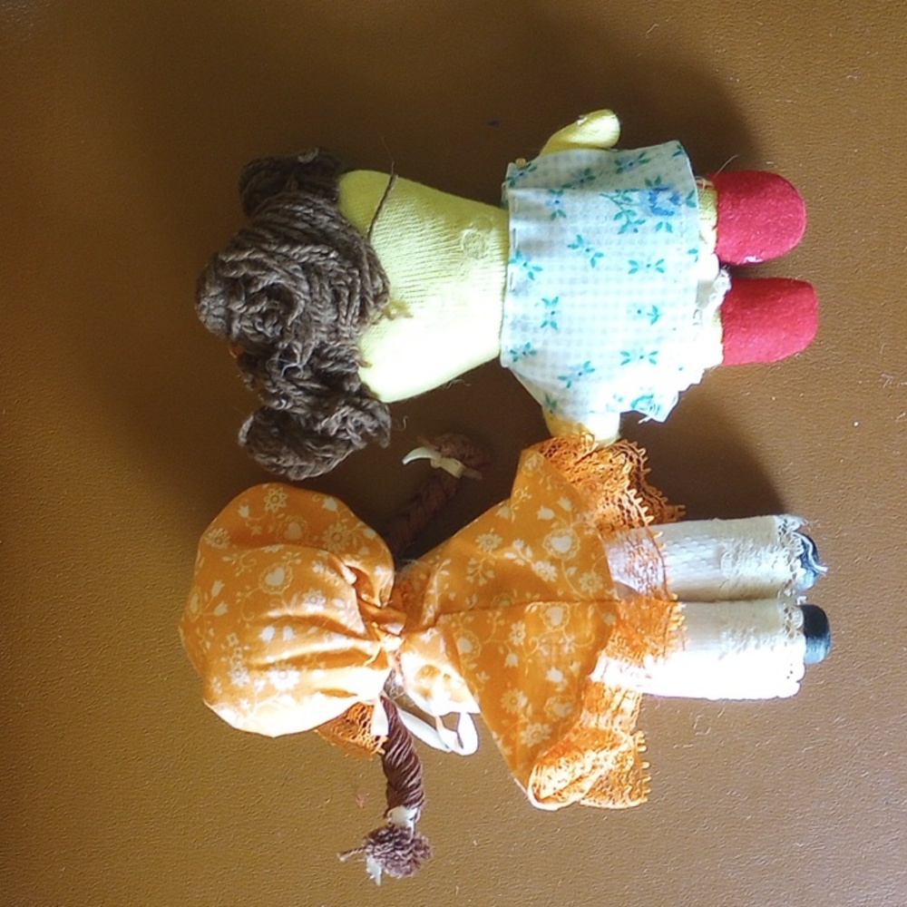 Vintage Dolls.  1 Wood.  1 Stuffed Ragdoll - Picture 4 of 5